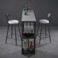 Sintered Stone Bar Dining Table Industrial Rectangle Bar Height Pub Table with Shelves
