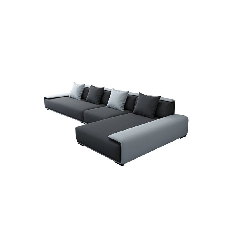 Faux leather Grey Sectional Armless Stain-Resistant Sectional for Living Room Clearhalo 'furn' 'furn_sectionals' 'Furniture' 'furniture_sectionals' 'kitchen' 'kitchen_sectionals' 'Living Room Furniture' 'Sectionals' 1200x1200_36061d6f-54ab-49b1-af08-72d5fb9b7ee9