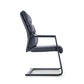 Silla de escritorio moderna sin ruedas, silla con respaldo alto negra de piel sintética