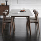 Mid-Century Modern Dining Table Gray Sintered Stone 4 Legs Dining Table with Wooden Base Clearhalo ' dining_table' 'Dining Tables & Seating' 'Dining Tables' 'furn' 'furn_dining_table' 'Furniture' 'furniture_dining_table' 'Kitchen & Dining Furniture' 'kitchen&dining_furn' 'kitchen' 'kitchen_dining_table' 1200x1200_3606cfc2-40f3-4eb5-ae3b-616f67fc88db