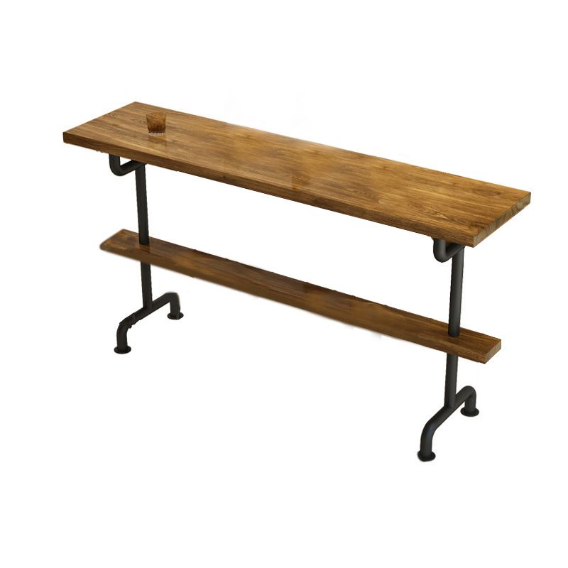 Industrial Style Bar Table Bistro Pub Table with Metal Black Base Clearhalo 'Bar Furniture' 'Bar Tables' 'bar_tables' 'furn' 'furn_bar_tables' 'Furniture' 'Kitchen & Dining Furniture' 1200x1200_36073623-f1c2-4cbd-b578-bab629991088