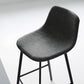Industrial Bucket Counter Chair Faux Leather Footrest Dining Stool with Black Base