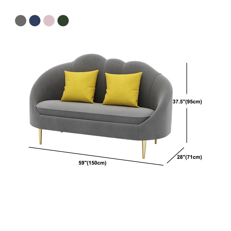 Velvet Sloped Arm Sofa Contemporary Standard Sofa with Sewn Pillow Back Clearhalo 'furn' 'furn_sofas' 'Furniture' 'Living Room Furniture' 'Sofa' 'sofas' 1200x1200_36094e8e-6a0b-450f-97e1-84ecc031d1d1