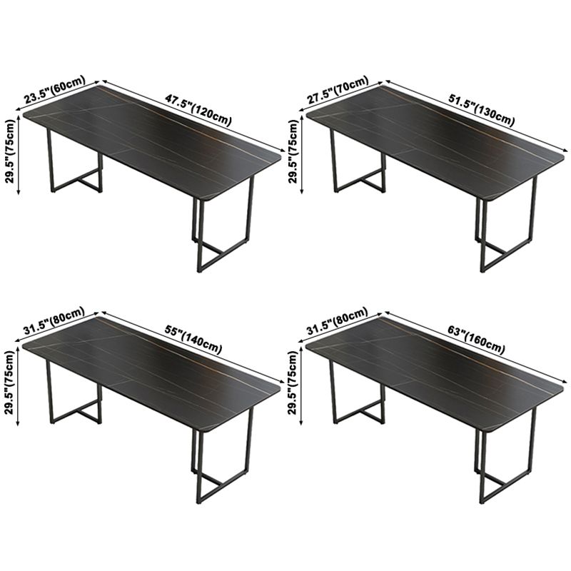 Contemporary Rectangle Dining Table Sintered Stone Dining Table with Black Double Pedestal Clearhalo ' dining_table' 'Dining Tables & Seating' 'Dining Tables' 'furn' 'furn_dining_table' 'Furniture' 'furniture_dining_table' 'Kitchen & Dining Furniture' 'kitchen&dining_furn' 'kitchen' 'kitchen_dining_table' 1200x1200_3609b17f-65a2-4c39-bc87-ea09b354348e