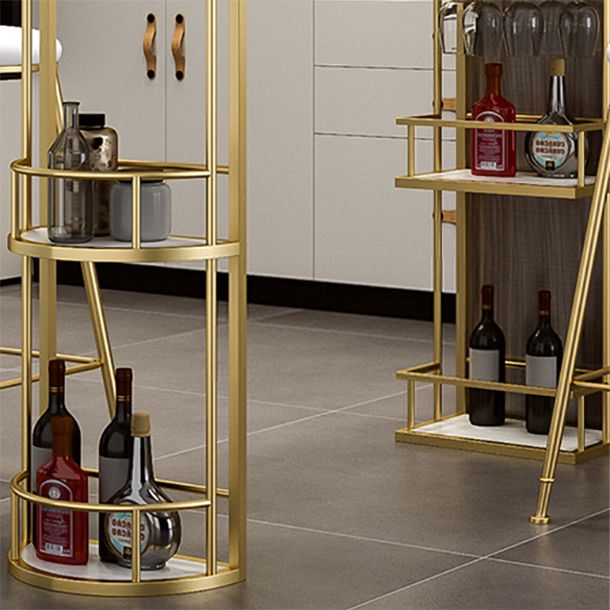 Glam Style Stone Bar Table 42-inch Height Metal Base Bistro Table for Dining Room Clearhalo 'Bar Furniture' 'Bar Tables' 'bar_tables' 'furn' 'furn_bar_tables' 'Furniture' 'furniture_bar_tables' 'Kitchen & Dining Furniture' 1200x1200_360ad1e1-5a51-4b07-b1b1-0ca9b2a894ff