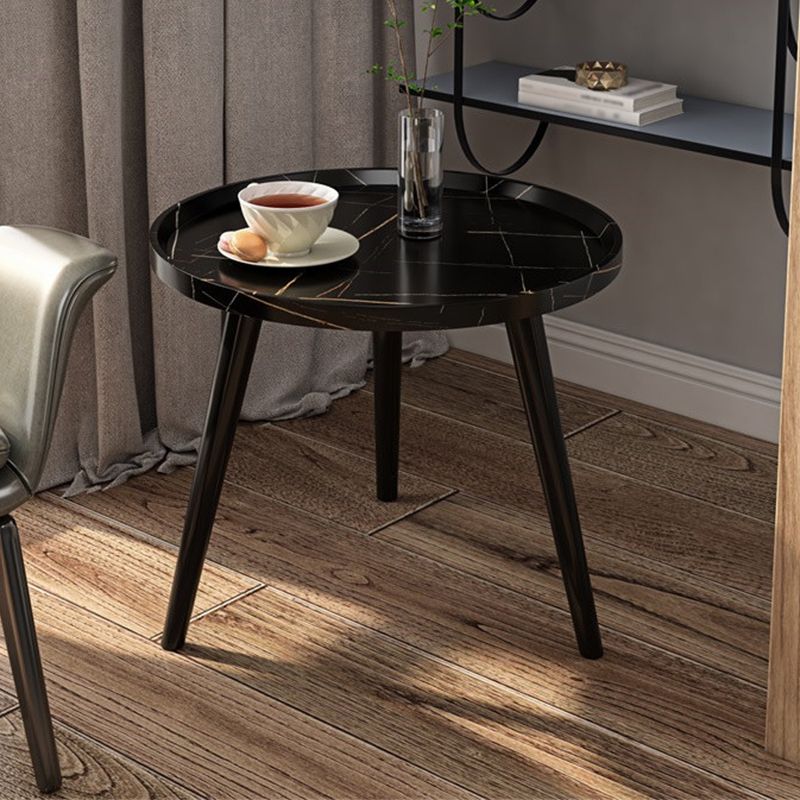 3 Legs Base Design Wood-based Panel Table Metal Base RoundSide Table