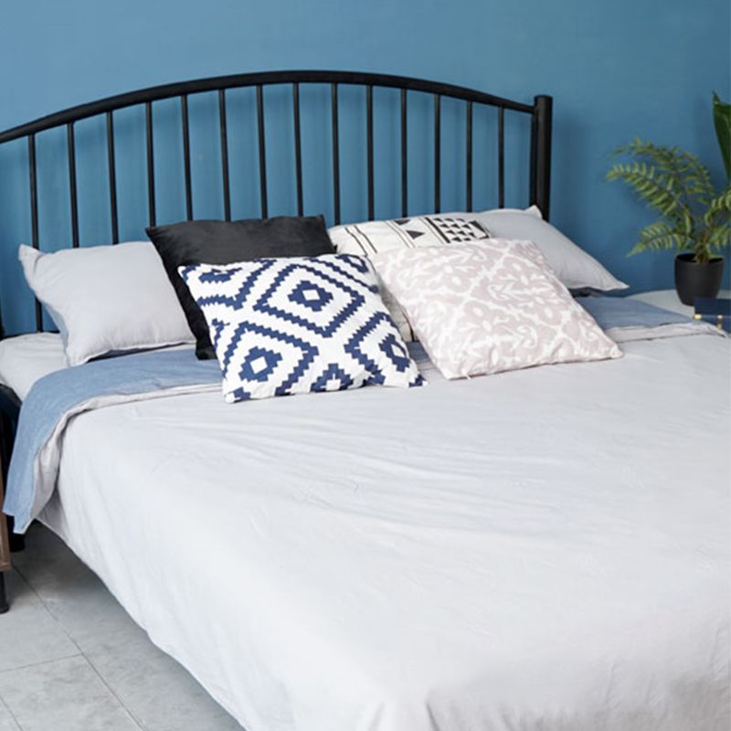 Contemporary Slat Bed Metal Black Open-Frame Bed with Custom Gold Legs Clearhalo 'Bedroom Furniture' 'Beds' 'furn' 'furn_beds' 'Furniture' 1200x1200_360c73fa-58ea-44ac-b66a-cdde32bc1f1e