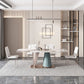 Glam Rectangle Dining Table Sintered Stone Table with Metal Base for Kitchen Clearhalo 'Dining Tables & Seating' 'Dining Tables' 'dining_table' 'furn' 'furn_dining_table' 'Furniture' 'Kitchen & Dining Furniture' 1200x1200_360d200f-3cc1-4be2-b086-b6236444d059