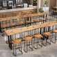 Pine Wood Bar Table Industrial Bar Dining Table with Trestle Base Clearhalo 'Bar Furniture' 'Bar Tables' 'bar_tables' 'furn' 'furn_bar_tables' 'Furniture' 'furniture_bar_tables' 'Kitchen & Dining Furniture' 1200x1200_360da30f-76fe-47ab-8c07-f42c7d730254