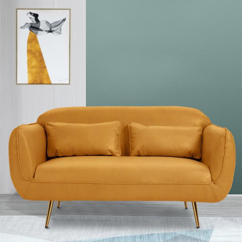 Velvet Modern Standard Tight Back Sofa 30"W Square Arm with Bolster Pillows Clearhalo 'furn' 'furn_sofas' 'Furniture' 'furniture_sofas' 'kitchen' 'kitchen_sofas' 'Living Room Furniture' 'Sofa' 'sofas' 1200x1200_360dedab-4d0f-4a70-8d7e-56022e903216