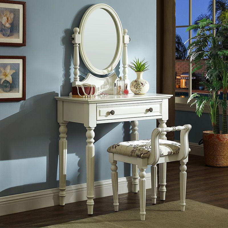 Eiken ijdelheid set make-up 15,74 "brede ijdelheid met lade en spiegel