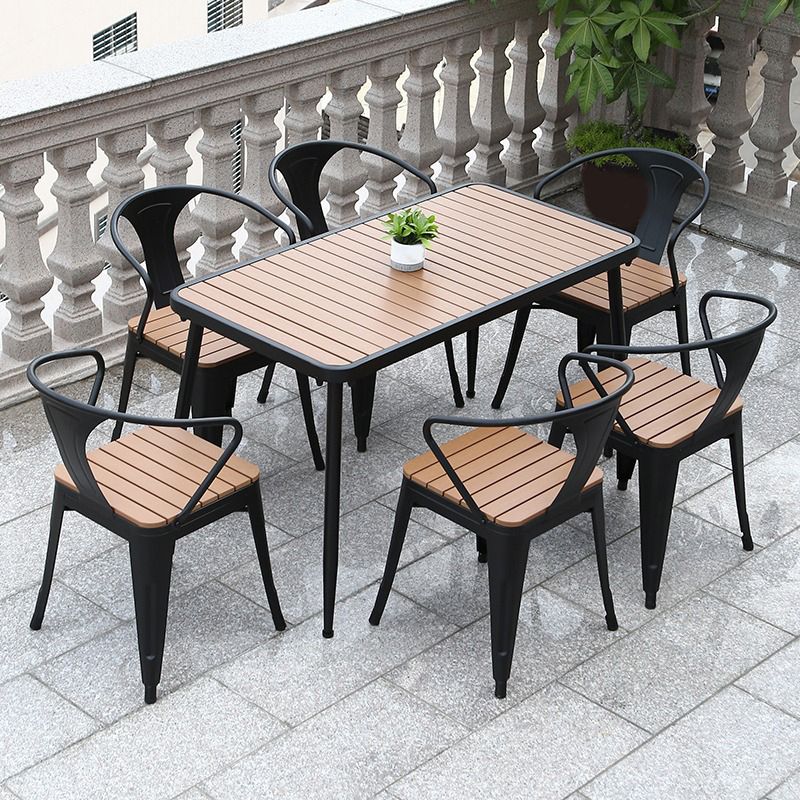 Set tavolo da pranzo in metallo stile moderno Set dinette da esterno 1/2/3/5/7 pezzi