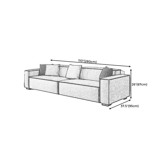 Sewn Pillow Back Settee Square Arm Sofa Couch in Black for Living Room Clearhalo 'furn' 'furn_sofas' 'Furniture' 'furniture_sofas' 'Living Room Furniture' 'Sofa' 'sofas' 1200x1200_36109208-9a2b-4fc1-af83-a1d7e3fc202b