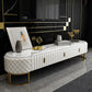 Marble Media Console Glam Media Console TV Stand for Living Room