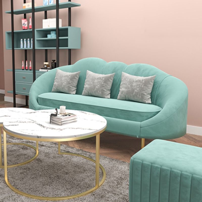 Velvet Peiger Armsofa zeitgenössisch mit genähtem Kissen zurück für die Wohnung