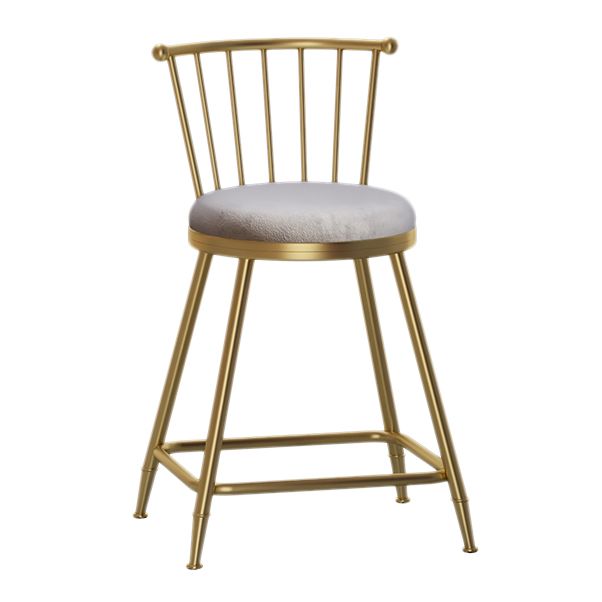 Nordic Armless Backrest Counter Stool Iron Dessert Shop Bar Stool with Pedal and Cushion Clearhalo 'Bar Furniture' 'Bar Stools' 'bar_stools' 'furn' 'furn_bar_stools' 'Furniture' 'Kitchen & Dining Furniture' 1200x1200_361381bf-d8e5-4754-9795-cfdaa8e225bb