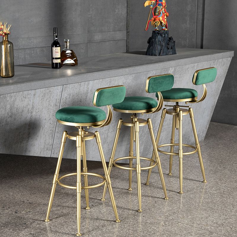 Glam Style Upholstered Bar Stools for Home Armless Stools with Metal Base Clearhalo 'Bar Furniture' 'Bar Stools' 'bar_stools' 'furn' 'furn_bar_stools' 'Furniture' 'furniture_bar_stools' 'Kitchen & Dining Furniture' 1200x1200_36151175-a719-49f4-b3ce-ba47453a15a9