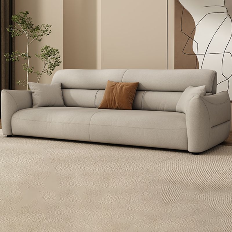 Stain Resistant Stationary Faux Leather Living Room Square Arm Sewn Pillow Back Sofa Clearhalo &#39;furn&#39; &#39;furn_sofas&#39; &#39;Furniture&#39; &#39;Living Room Furniture&#39; &#39;Sofa&#39; &#39;sofas&#39; 1200x1200_3615acae-1b0e-4491-8922-2446ae2db6f1