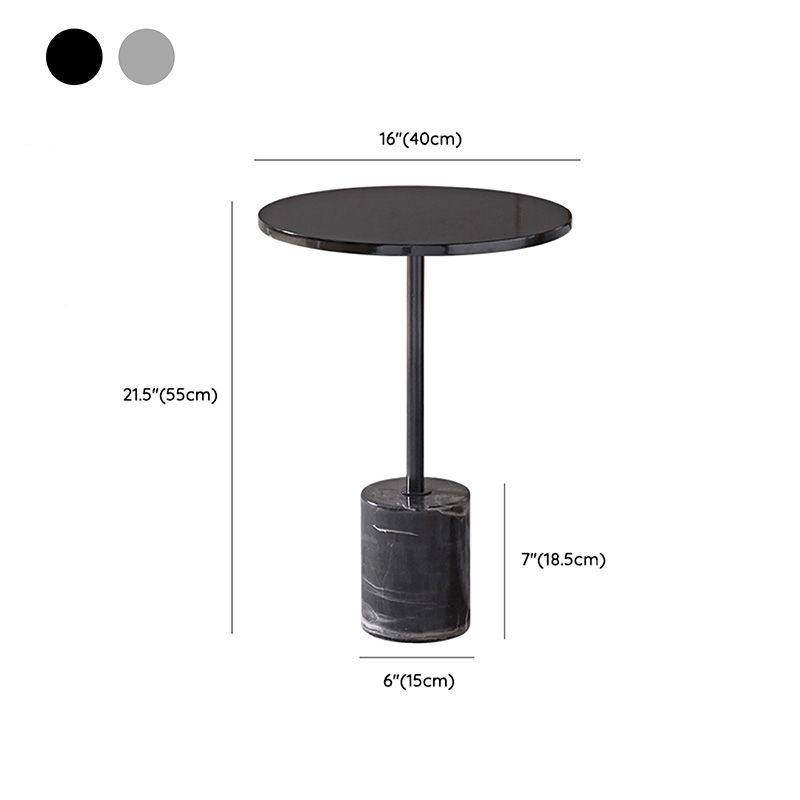 Mesa de portaobjetos del pedestal negro mesa redonda de la esquina para la sala de estar