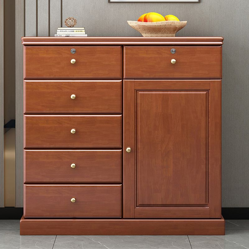アメリカントラディショナルストレージチェスト無垢材ドレッサー、引き出し6個付き
