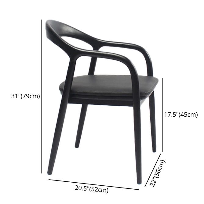 Traditional Style Solid Wood Dining Arm Chair Matte Finish Open Back Dining Chair Clearhalo ' kitchen&dining_furn' 'Dining Chairs' 'Dining Tables & Seating' 'dining_chair' 'furn' 'furn_dining_chair' 'Furniture' 'furniture_dining_chair' 'Kitchen & Dining Furniture' 'kitchen' 1200x1200_361665e9-3a93-4d04-8f76-dc19ca745c04