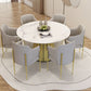 Nordic Round Stone Dining Table 1/7 Pieces Dining Set for Cafe