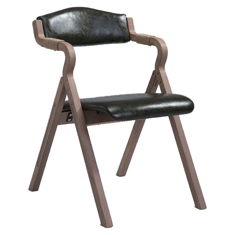 Farmhouse Upholstered Folding Arm Chair Matte Finish Open Dining Chair Clearhalo ' kitchen&dining_furn' 'Dining Chairs' 'Dining Tables & Seating' 'dining_chair' 'Furniture' 'furniture_dining_chair' 'Kitchen & Dining Furniture' 'kitchen' 1200x1200_36178573-02ef-4d31-bb07-5e1d1cd3a06e