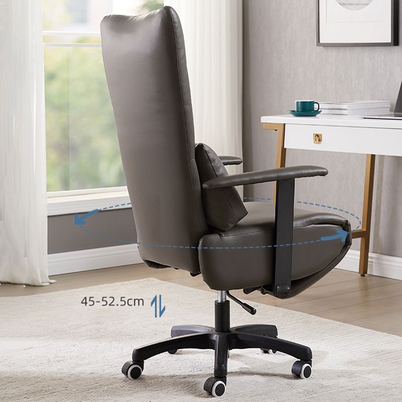 Modern Office Chair Swivel Arm Accent High-Back Leather Chair Clearhalo 'furn' 'furn_office_chair' 'Furniture' 'Office Chairs' 'Office Furniture' 'office_chair' 1200x1200_3618fe0b-43b4-445d-b36c-f851d9195e32