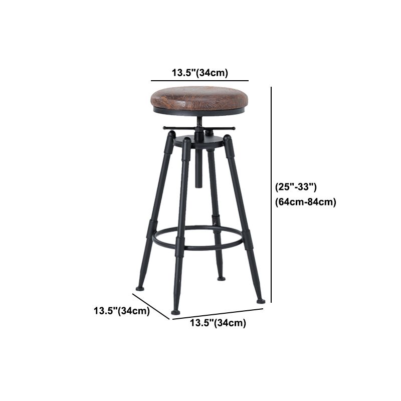Tabouret de comptoir rond industriel noir tabouret de barre de hauteur réglable avec pivot