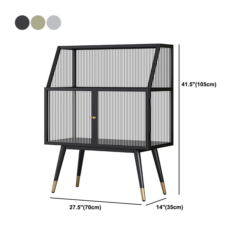 Matte Finish Glam Dining Server Kitchen Sideboard with Glass Doors Clearhalo 'buffet_sideboard' 'Buffets & Sideboards' 'furn' 'furn_buffet_sideboard' 'Furniture' 'Kitchen & Dining Furniture' 1200x1200_361b8da0-740d-499d-b97d-f6bb3622166b