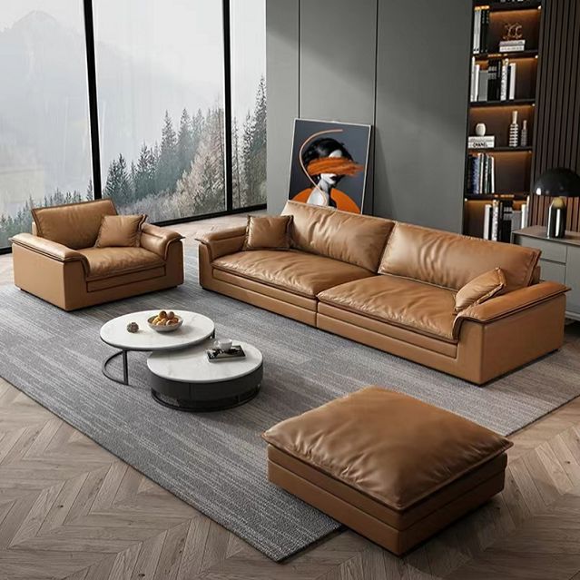 Faux Leather Modern Cushions Sofa 30.7" H Pillow Top Arm Sofa & Chaise Clearhalo 'furn' 'furn_sectionals' 'Furniture' 'furniture_sectionals' 'Living Room Furniture' 'Sectionals' 1200x1200_361c0ecd-afd3-4807-b0e7-8d9bd7bcc189