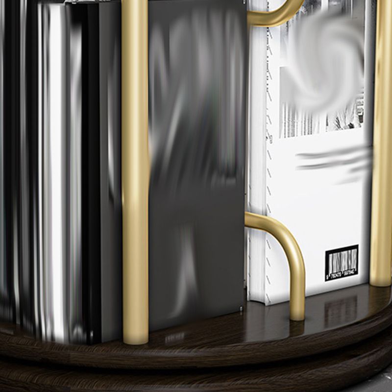 Glam Open Etagere Bookshelf Iron Frame Rubber Wood Shelf Bookshelf Clearhalo 'Bookcases' 'furn' 'furn_bookcases' 'Furniture' 'furniture_bookcases' 'kitchen' 'kitchen_bookcases' 'Living Room Furniture' 'Office Furniture' 1200x1200_361d6bfd-d560-4619-a113-4976a888b8a2