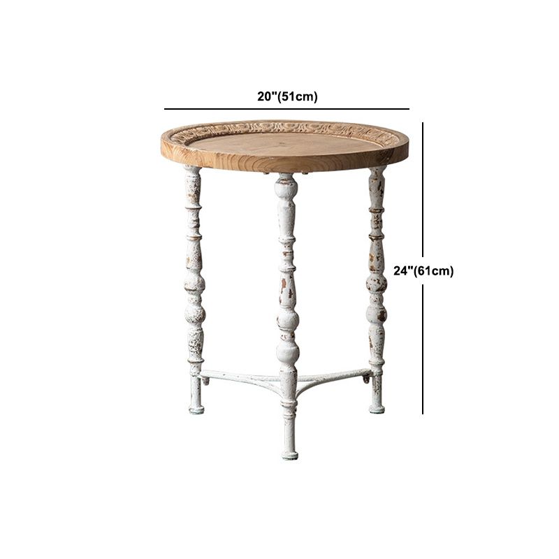 Mesa de cóctel envejecida de estilo francés, mesa de centro de madera para el hogar