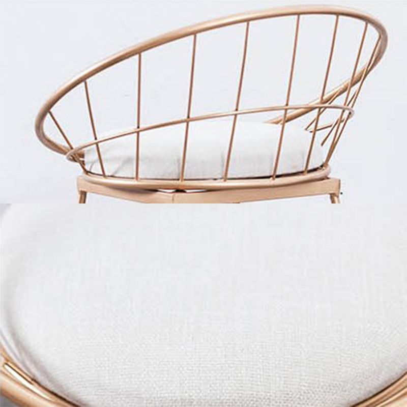 Coffee Shop Scandinavian Bar-stool Metal Bucket Footrest Counter-height Stool