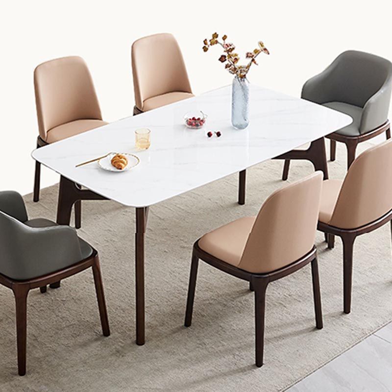 Mitte des Jahrhunderts Rechteck Esstisch Weißer Stein Top Stativ Basis Esstisch