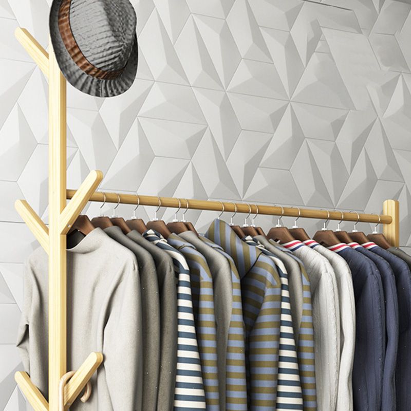 Modern At Rack Prachtige vaste houten kledinghanger met Castors