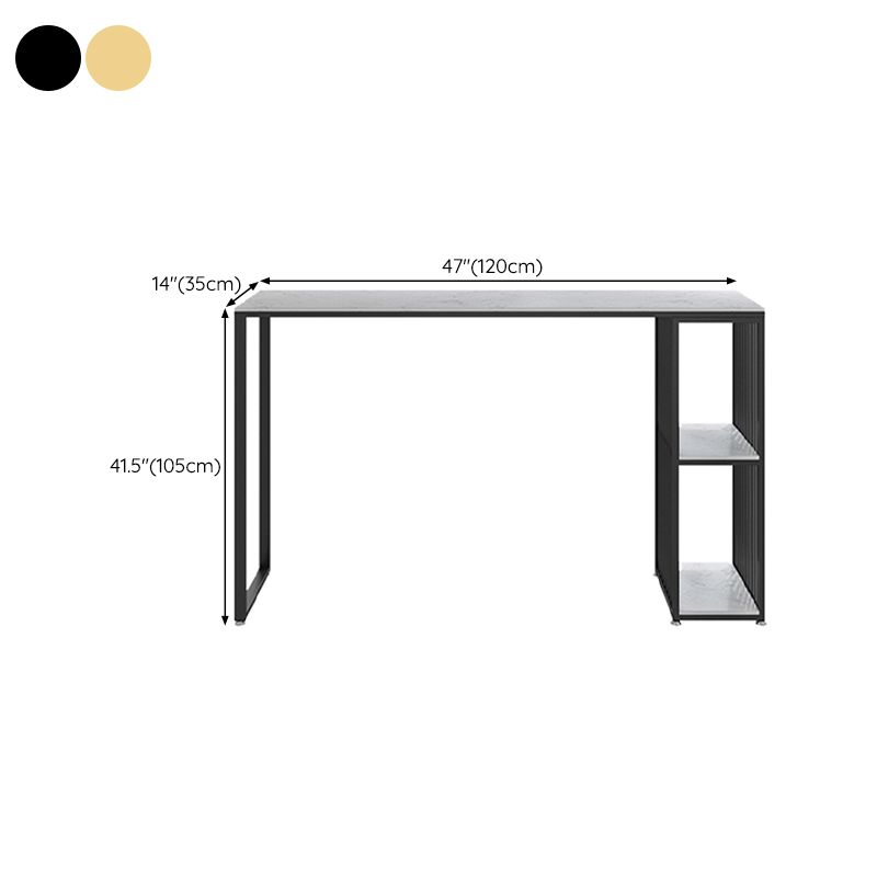 Mesa de bar rectangular de estilo industrial, mesa de comedor con barra de pedestal doble de mármol sintético