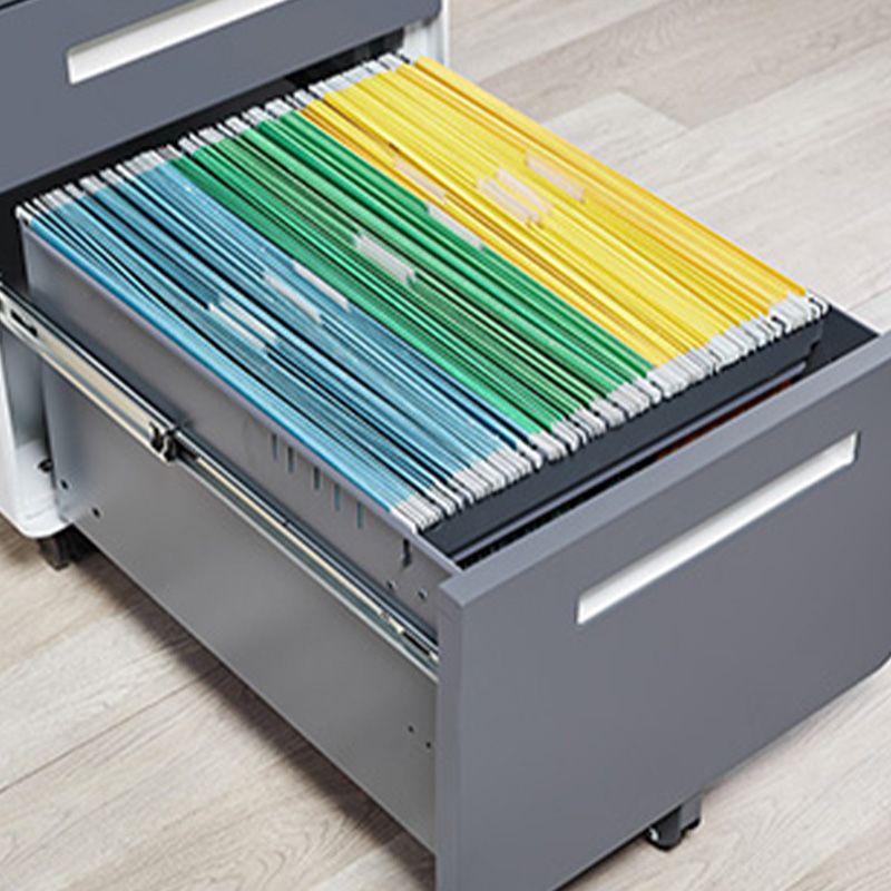 Armadi contemporanei Piedistale File File con cornice in acciaio con blocco chiave per l'ufficio