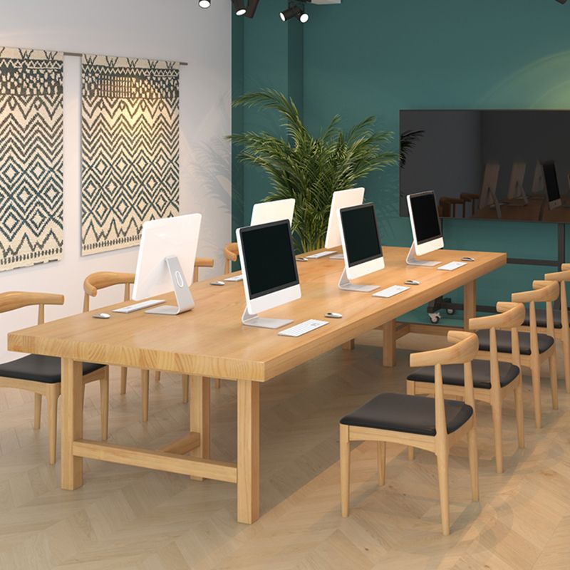 Modern Style Solid Wood Task Desk Rectangular Shape Office Desk with 6 Legs Clearhalo 'furn' 'furn_office_desk' 'Furniture' 'Office Desks' 'Office Furniture' 'office_desk' 1200x1200_36233dc7-35aa-4a71-b88a-143f4c1d5022