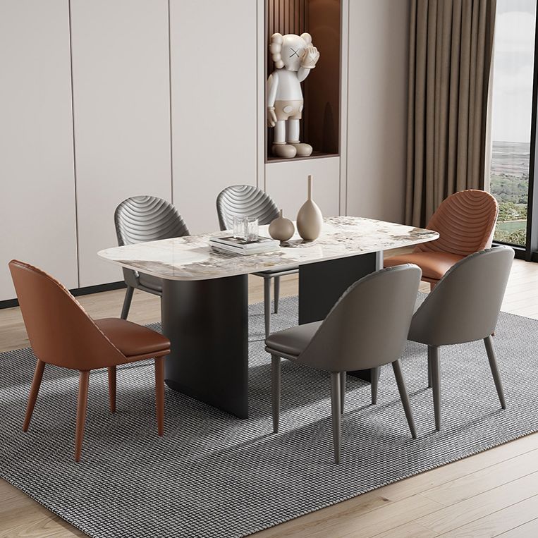 Minimalist Armless Solid Back Chair Leather Dining Side Chair Clearhalo 'Dining Chairs' 'Dining Tables & Seating' 'dining_chair' 'furn' 'furn_dining_chair' 'Furniture' 'furniture_dining_chair' 'Kitchen & Dining Furniture' 1200x1200_3623d8f0-6cc3-4f9c-991b-b0ec81ccd46d