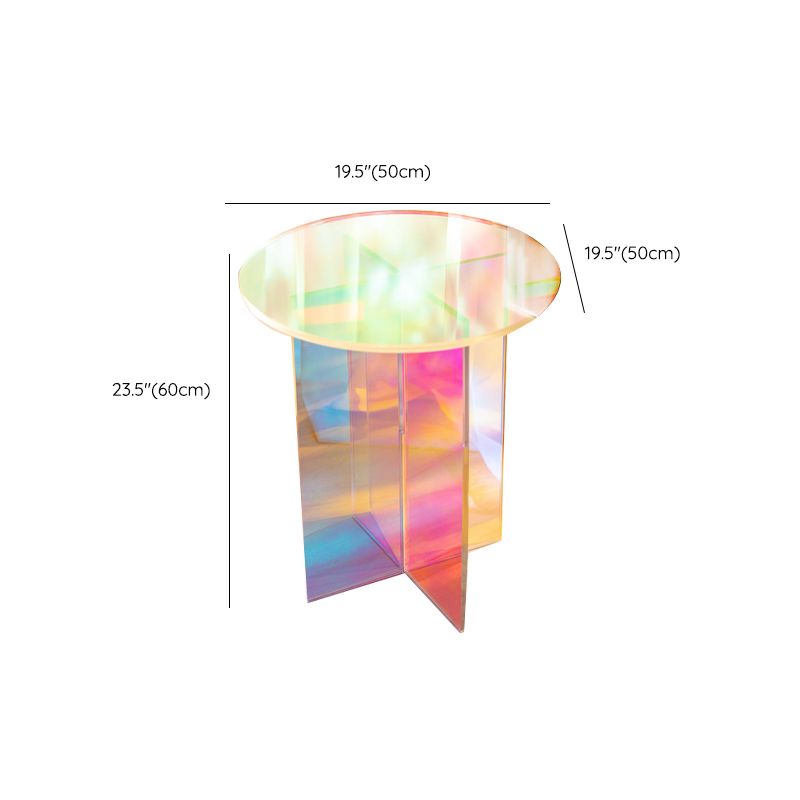 Tavolo laterale accento multicolori tavolo di plastica a forma rotonda per camera da letto