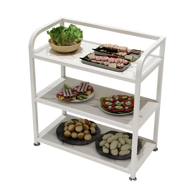 Modern 25.59"H Rolling Prep Table Metal Prep Table for Home Use