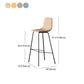 Nordic Backrest Counter Stool Iron Kitchen Bar Stool with Leather Cushion and Pedal Clearhalo 'Bar Furniture' 'Bar Stools' 'bar_stools' 'furn' 'furn_bar_stools' 'Furniture' 'furniture_bar_stools' 'Kitchen & Dining Furniture' 1200x1200_362682d0-1092-4e3a-84e2-11cd51a77246