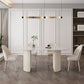 Contemporary Dining Table Stone Dining Table in White with Double Pedestal Clearhalo 'Dining Tables & Seating' 'Dining Tables' 'dining_table' 'furn' 'furn_dining_table' 'Furniture' 'Kitchen & Dining Furniture' 1200x1200_3628cf3c-e478-4915-b628-281005047bc5