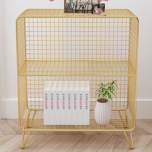 Modern Metal Standard Bookshelf Gold and Black Iron Closed Back Bookshelf Clearhalo 'Bookcases' 'furn' 'furn_bookcases' 'Furniture' 'furniture_bookcases' 'kitchen' 'kitchen_bookcases' 'Living Room Furniture' 'Office Furniture' 1200x1200_3628ebb9-7096-417b-a65c-631a537bb186