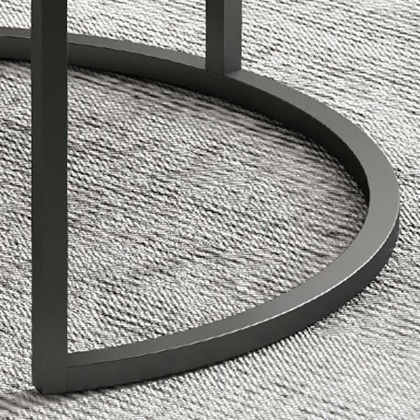 Round Slate Coffee Table Set Frame Cocktail Table with 2 Storage Drawers Clearhalo 'Coffee & Accent Tables' 'Coffee Tables' 'coffee_tables' 'furn' 'furn_coffee_tables' 'Furniture' 'Living Room Furniture' 1200x1200_362a83cd-b2a4-4c02-b357-59a771a7f3ff