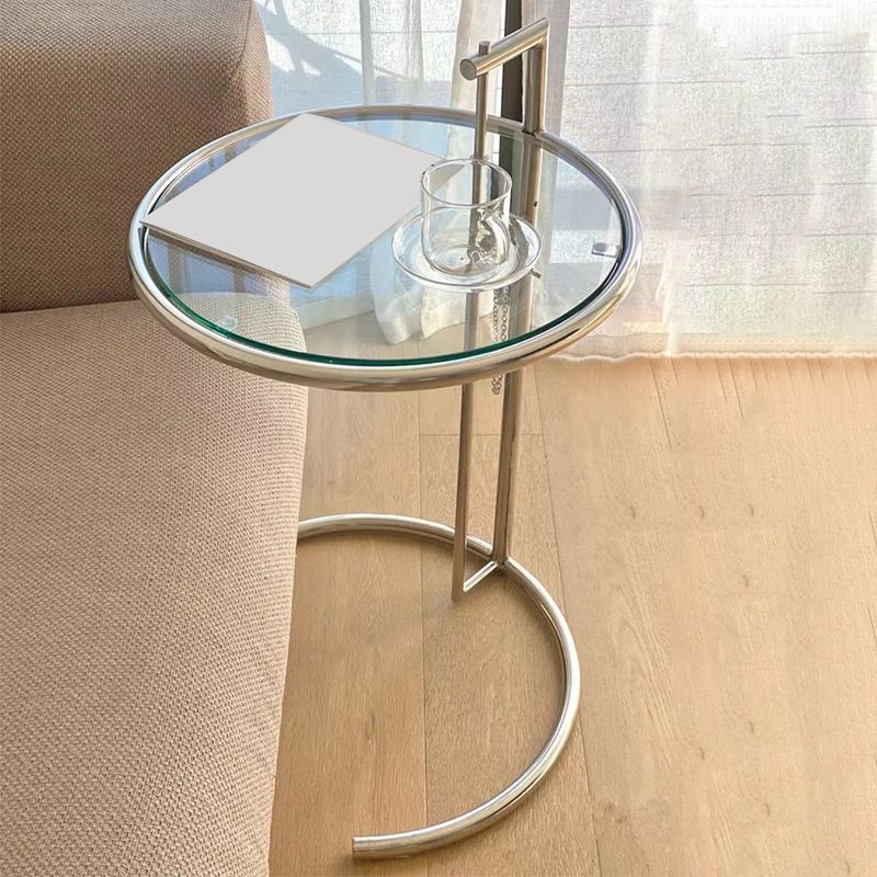 Modern Glass Round Side End Table C Sofa Corner Table For Living Room