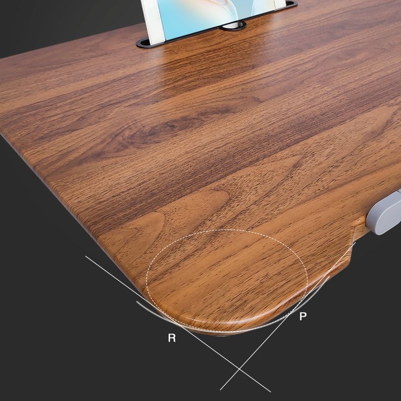 Escritorio de oficina rectangular ajustable de altura escritorio de escritura de madera con ruedas colchas