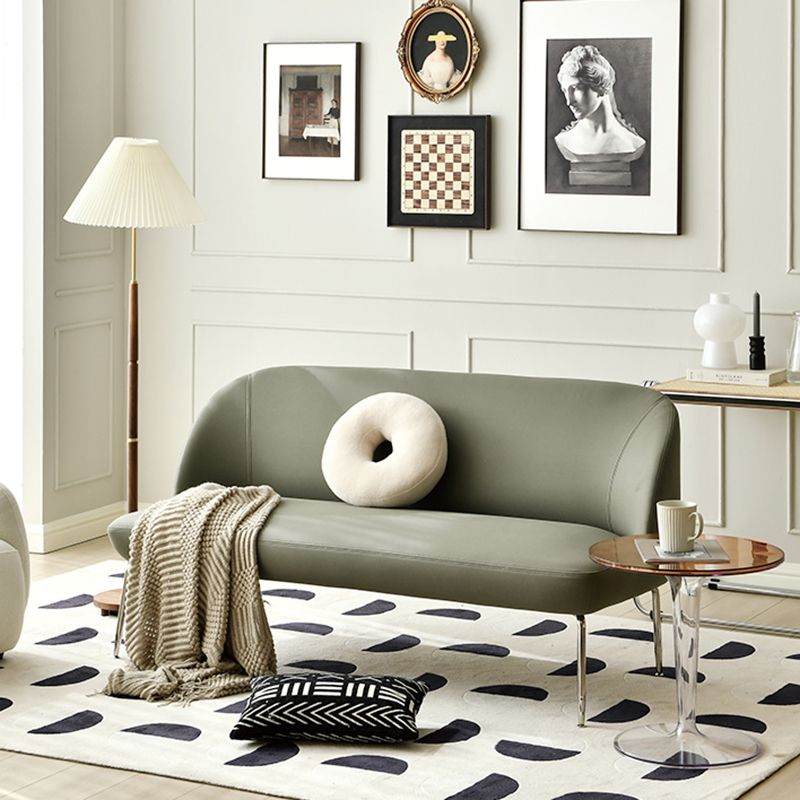 Canapé moderne de 2/3 places canapé en cuir en cuir avec des jambes en métal