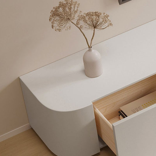 Modern White TV Stand Console Enclosed Storage TV Media Stand with Drawers for Living Room Clearhalo 'furn' 'furn_tv_stands_entertainment_centers' 'Furniture' 'Living Room Furniture' 'TV Stands & Entertainment Centers' 'TV Stands & Media Storage Furniture' 'tv_stands_entertainment_centers' 1200x1200_363174c9-f654-49ad-9e1b-aef2284076f1